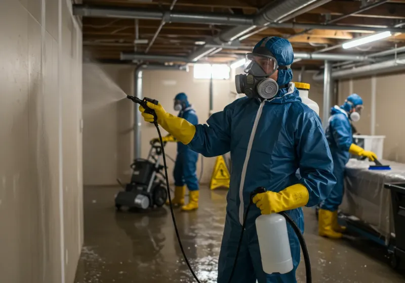 Basement Sanitization and Antimicrobial Treatment process in Boiling Springs, NC