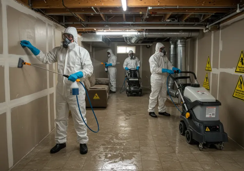 Basement Moisture Removal and Structural Drying process in Boiling Springs, NC